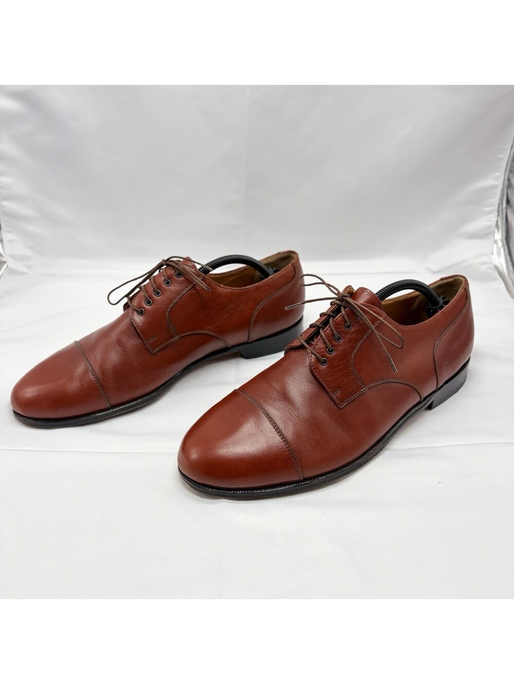 Men's Italian Premier  Nordstrom Cognac Cap Toe Oxfords Made in Italy Size 10.5